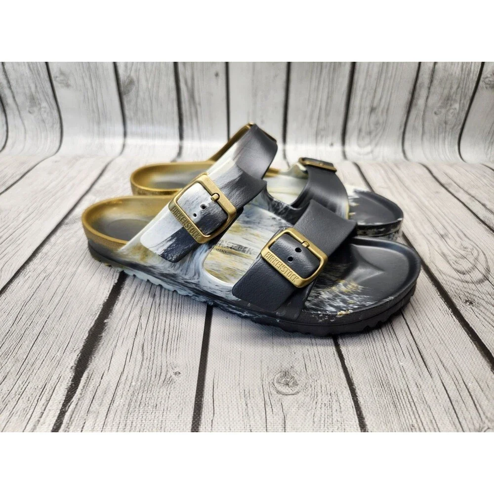 Birkenstock Arizona Essentials EVA Glamour Gold Multi Marbled Sandal 40 W9 M7